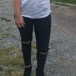 Black high rise skinny jeans